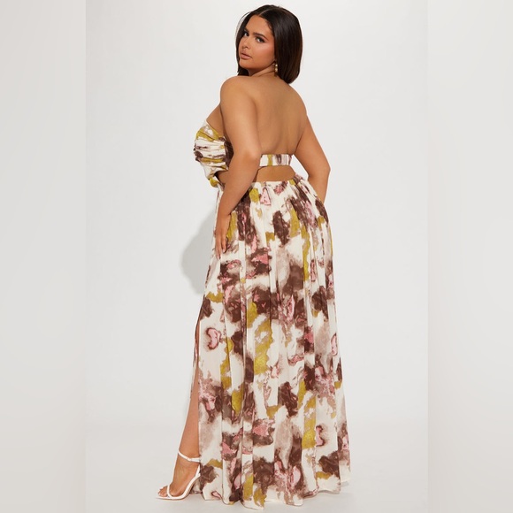 Claire Maxi Dress | Brown Combo | 2X Fashion Nova - Picture 3 of 8